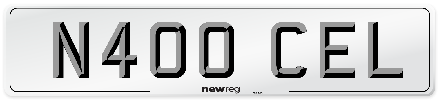 N400 CEL Number Plate from New Reg